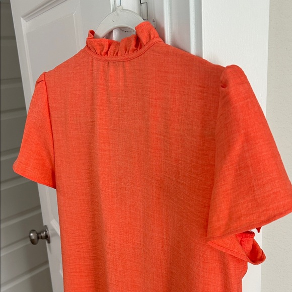 New DKNY Coral Flutter Sleeve Shift Dress Sz 6 - Picture 8 of 10